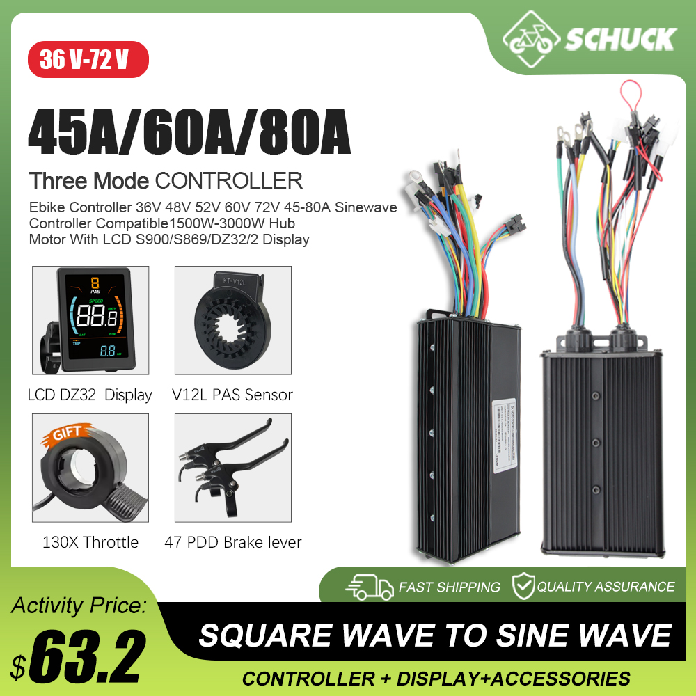 Sine Wave Controller 48V 72V 80A - 3-режимный контроллер синусоидальной волны 48 В