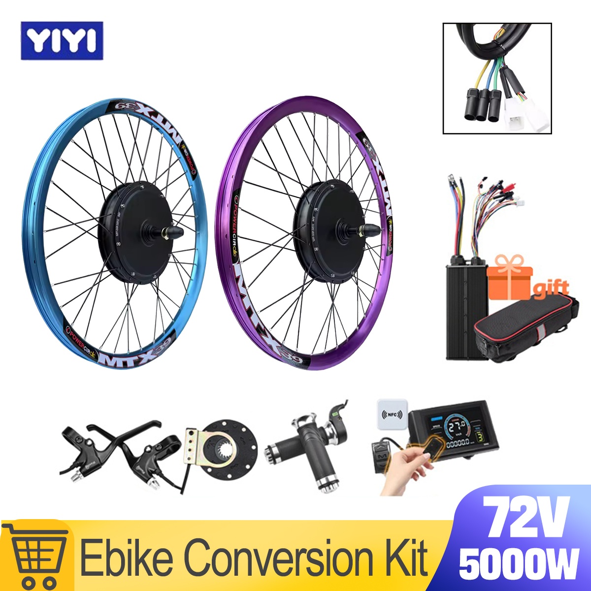 72V 5000W Hub Motor Kit - Новый комплект для переоборудования электровелосипеда MTX39