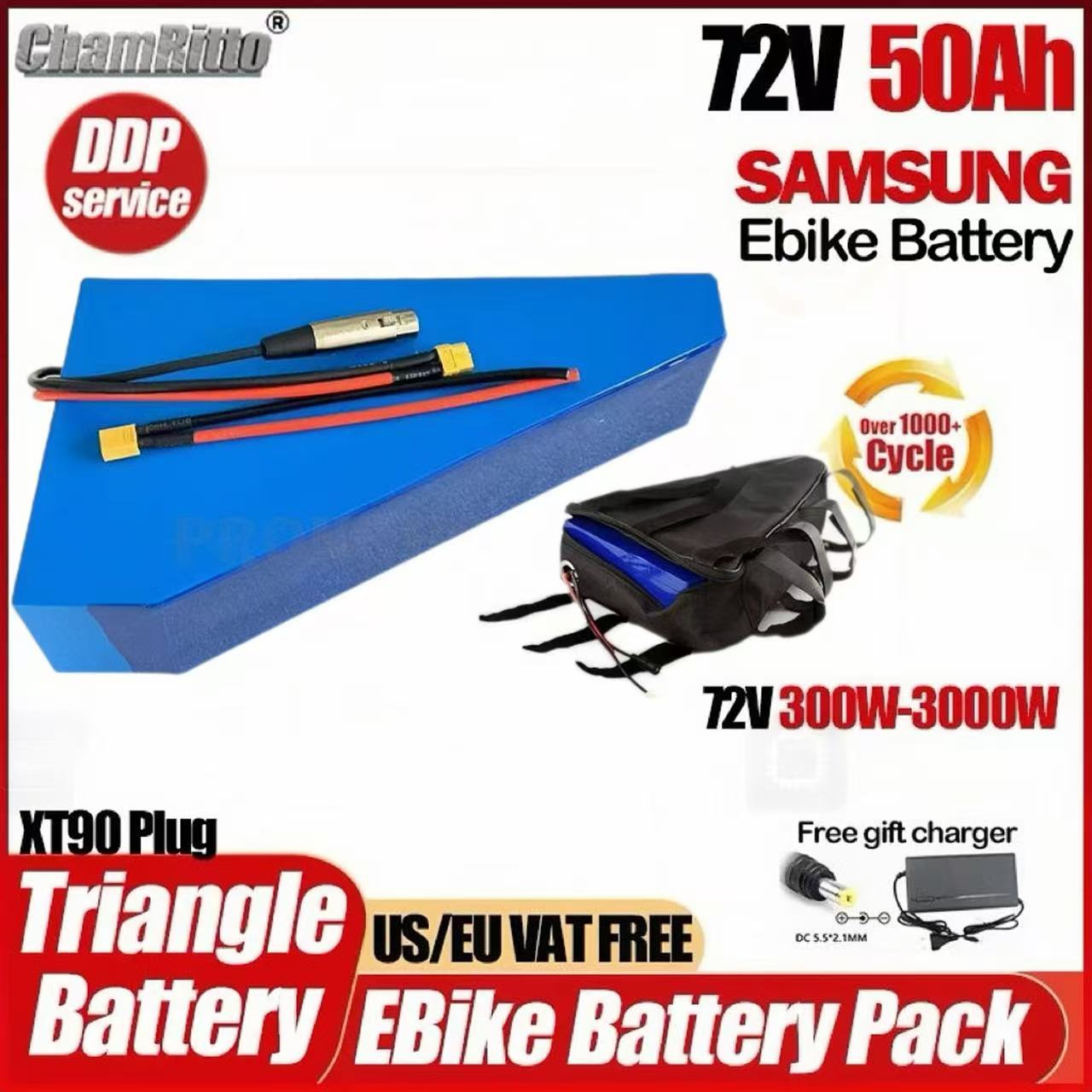 Electric Bicycle Battery 72V 30Ah - Электровелосипед 72В 3000Вт, аккумулятор Cham Rider