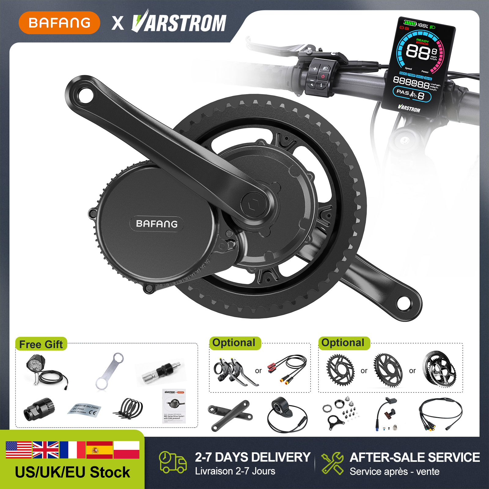 Bafang Bbshd 1000W Conversion Kit - [Склад США] Электродвигатель BAFANG 48В 500Вт