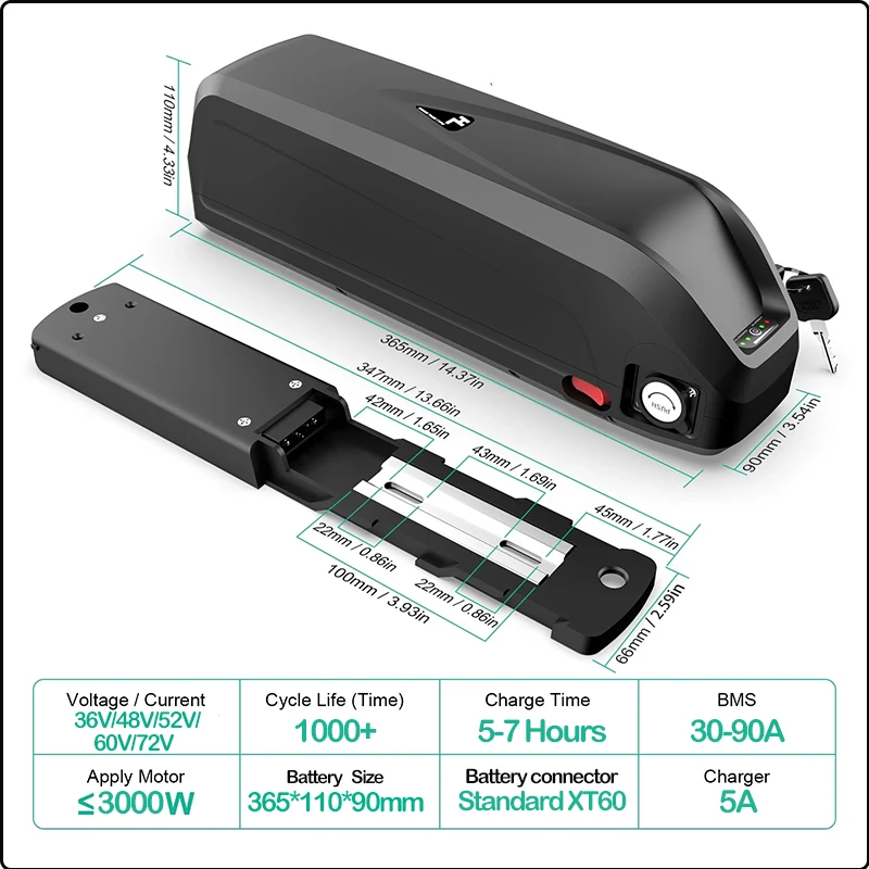 Аккумулятор для электровелосип – обзор и цена Ebike Battery 48V 20Ah Hailong