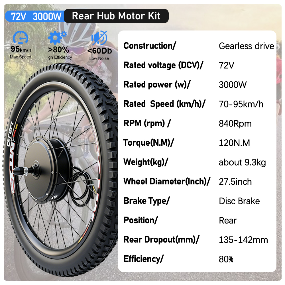Комплект для переоборудования  – обзор и цена Ebike Conversion Kit 72V 3000W