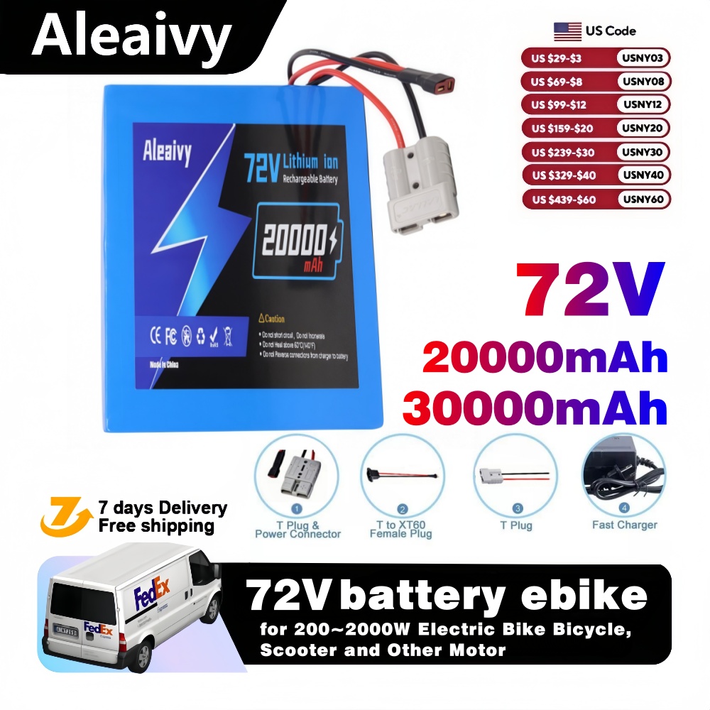 Доставка из США: Литий-ионный  – обзор и цена Electric Bicycle Battery 72V 30Ah