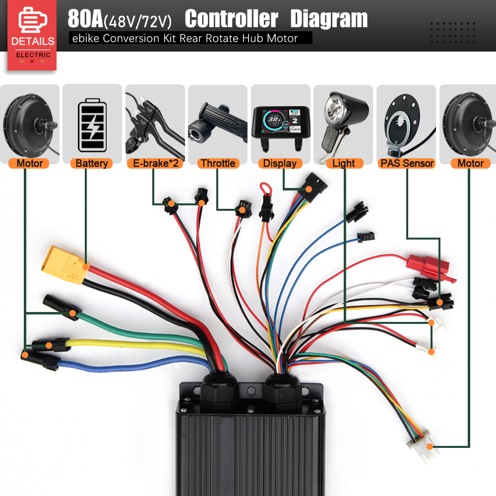72 В 3000 Вт MTX39 комплект дл – обзор и цена Ebike Conversion Kit 72V 3000W
